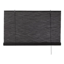 Bamboe rolgordijn - zwart - 120x180 cm