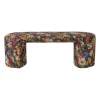 Bankje bouquet - rood/paars/zwart - 44x120x45 cm