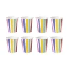 Bekers gestreept - 250 ml - set van 8