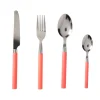 Bestekset - metaal - koraal - set van 16