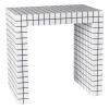 Bijzettafel checks - wit - 48x48x32 cm
