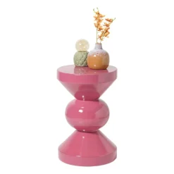 Bijzettafel diabolo - roze - ø33x50 cm