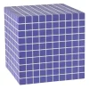 Bijzettafel kubus checks - paars - 30x30x30 cm