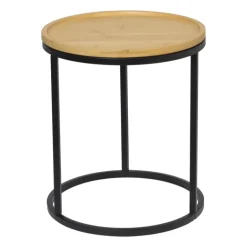 Bijzettafels Bamboe - MDF/metaal - set van 2