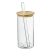 Bubble tea/ijskoffie cup - glas/bamboe - 600 ml