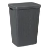 Curver jute wasmand met deksel - 58 liter - grijs