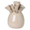 Decoratie vaas keramiek koraal - beige - 12.5x9x17 cm