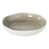 Diep bord kaori - wit/bruin - ø22x4 cm
