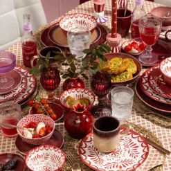 Dinerbord sterre - rood/wit - ø26.8x2.6 cm