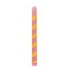 Dinerkaars streep - roze/geel - ø2.15x25 cm