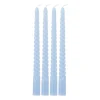 Dinerkaarsen twist - blauw - set van 4