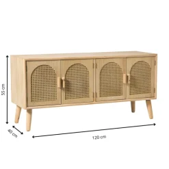 Dressoir Flores met ovalen vlakken - bruin - 55x120x40 cm
