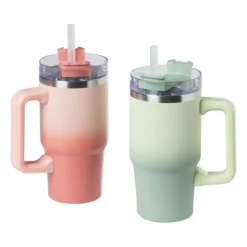 Drinkbeker thermo met draaideksel - groen - 600 ml