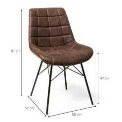 Eetkamerstoel suedine - bruin - 81x52x57 cm