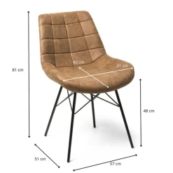 Eetkamerstoel Suedine - cognac - 81x52x57 cm