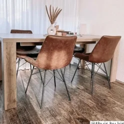 Eetkamerstoel Suedine - cognac - 81x52x57 cm