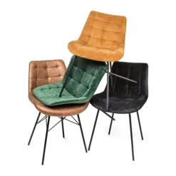 Eetkamerstoel velvet - cognac - 79x50x44 cm
