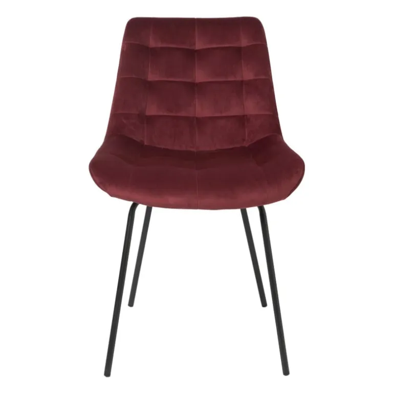 Eetkamerstoel velvet - rood - 79x50x44 cm