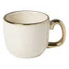 Espressomokje met gouden rand - beige - 80 ml