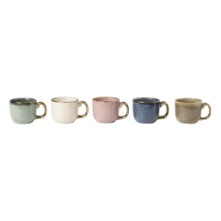 Espressomokje met gouden rand - blauw - 80 ml