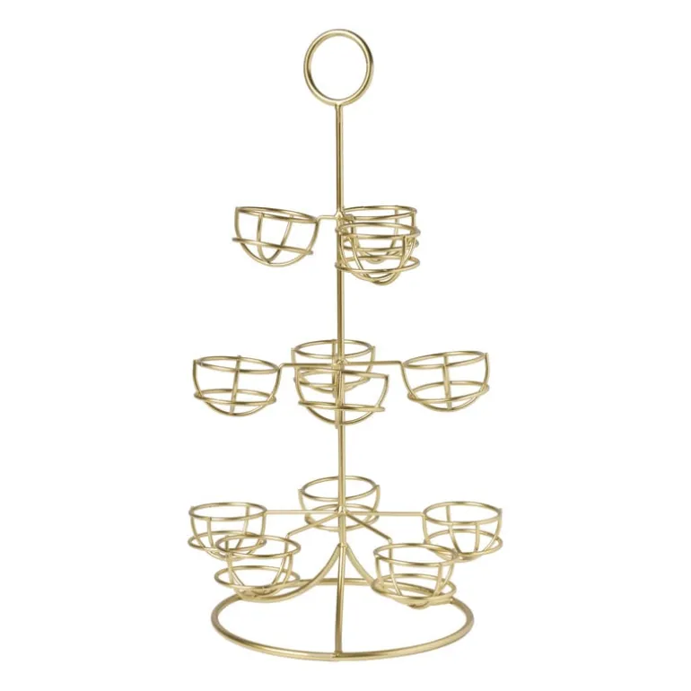 Etagere voor eieren - goud - 22x22x40,5 cm