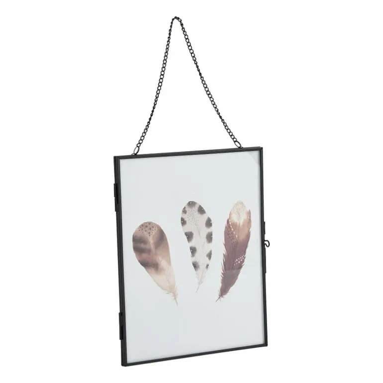 Fotolijst aan ketting - zwart - 18x23 cm