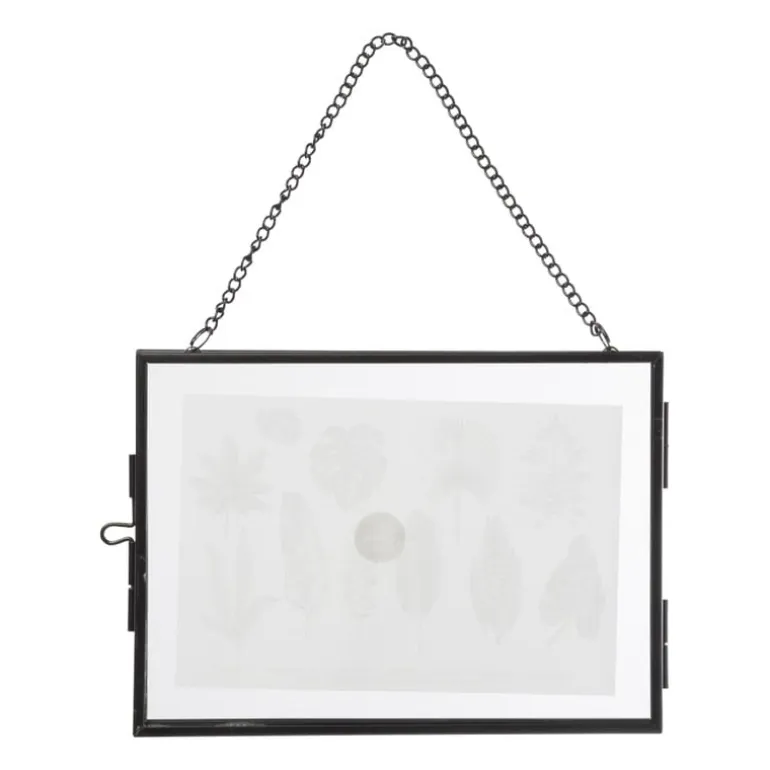 Fotolijst aan ketting liggend - zwart -13x18 cm