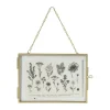 Fotolijst aan ketting liggend - goudkleurig - 15x10 cm