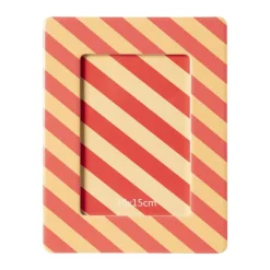 Fotolijst streep - roze/oranje - 10x15 cm