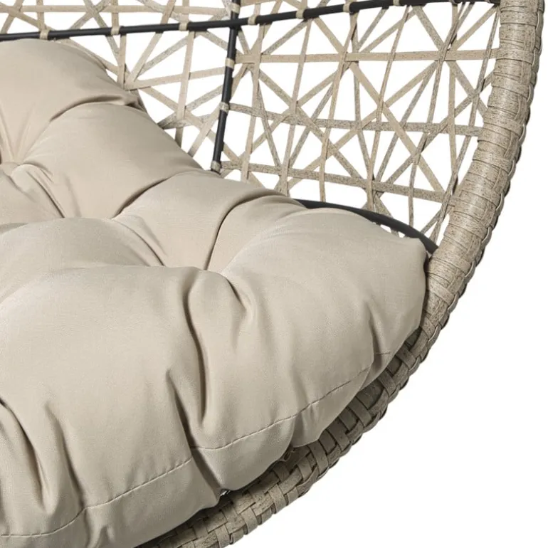 Hangstoel Hawaii met beige kussens - bruin - 196 cm