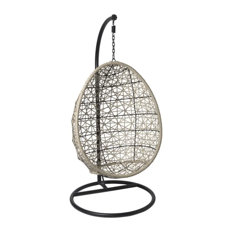 Hangstoel Hawaii met beige kussens - bruin - 196 cm