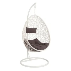 Hangstoel swing met standaard - wit - ø104x200 cm