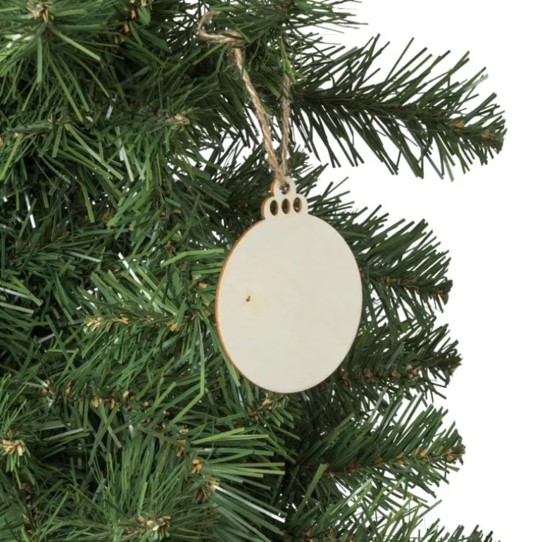 Houten kerstbal DIY - set van 10