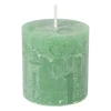 Kaars rustiek - appelgroen - ø7x7 cm
