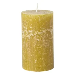 Kaars rustiek - olijfgroen - ø7x12 cm