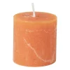 Kaars rustiek - oranje - ø7x7 cm