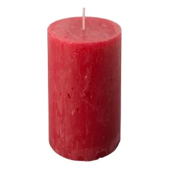 Kaars rustiek - rood - ø7x12 cm