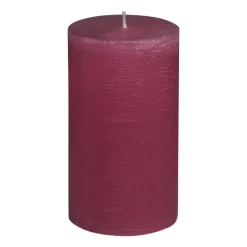 Kaars rustiek - rood - ø7x12 cm