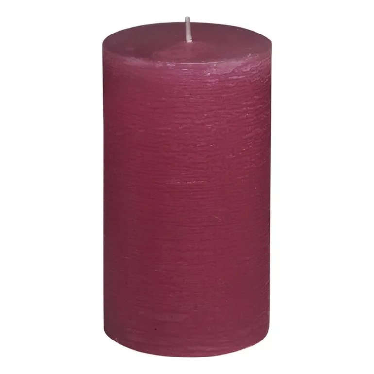 Kaars rustiek - rood - ø7x12 cm