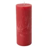 Kaars rustiek - rood - ø7x18 cm