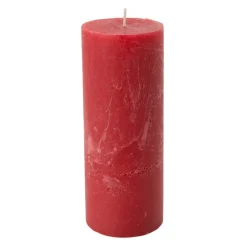 Kaars rustiek - rood - ø7x18 cm