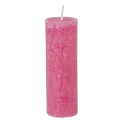 Kaars rustiek - roze - ø5x15 cm