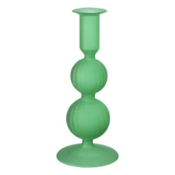 Kandelaar 2bol - groen - ø8.5x20 cm