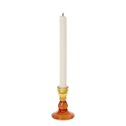 Kandelaar duo - rood/geel - ø6.5x8.8 cm