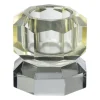 Kandelaar kristal 2-laags - geel/grijs - 4x4x4 cm