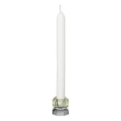 Kandelaar kristal 2-laags - geel/grijs - 4x4x4 cm