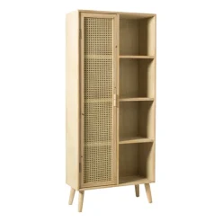 Kast Java met deurtje en vakken - bruin - 160x70x33.5 cm