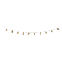 Kerst lichtslinger met huisjes - goudkleurig - 135 cm