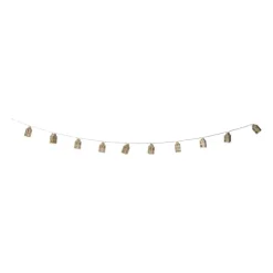 Kerst lichtslinger met huisjes - goudkleurig - 135 cm
