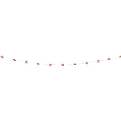 Kerst lichtslinger met strikjes - rood - 1.9 meter